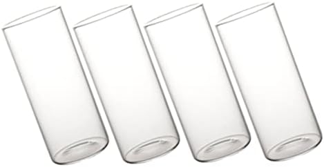 Cabilock 4pcs xícara de copo quadrado copos de vidro de vidro de vidro canecas de café com vidro bebendo copos de copos inquebráveis