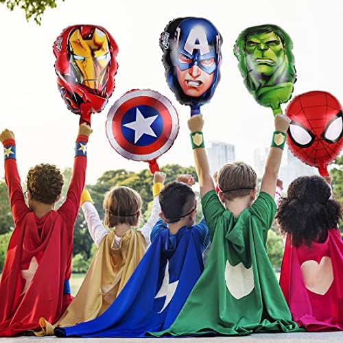 Balão de festa de super -herói de Mindong, Vingadores Fólonos Filhos de Balão de Aniversário Decorações de festa de balão verde