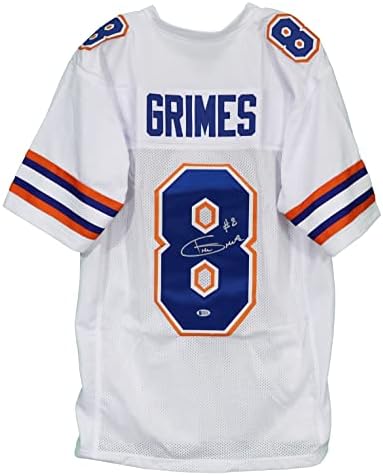 Trevon Grimes Florida Gators assinou autografado White #8 Jersey Custom Beckett Coa