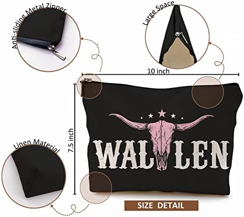 AEVFU Wild Wild Western Wallen Rodeo Makeup Bolsa de zíper bolsa, Sublimations Pink Bullhead Design Design Vintage Cowboy