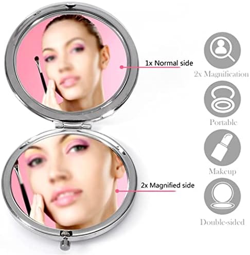 MJWDP 1 peça dobrável dobramento de dupla face espelho de ampliação Mini Pocket Snowflake espelho de maquiagem para mulheres