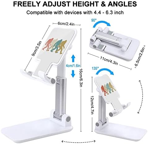 Bigfoot silhuette retro pop arte celular stand dobrável ajustável para celular de celular compatível com comprimidos para switch