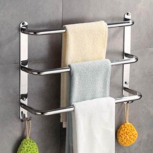 Backs de toalhas ZDW, suporte de toalha com gancho com três hastes de aço inoxidável, toalha de parede de banheiro,