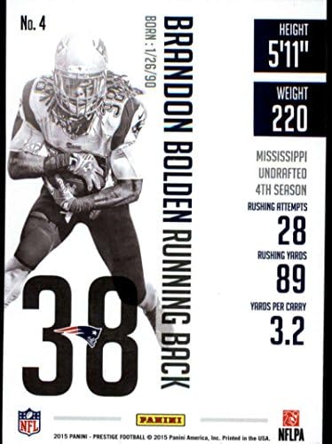 2015 Panini Prestige #4 Brandon Bolden NM-MT New England Patriots NFL Football Card