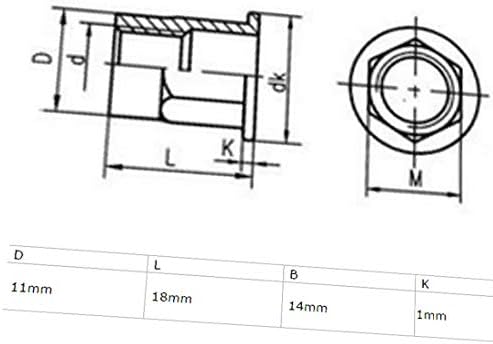 X-Dree M10x21mm zinco de zinco meio hexágono corpora plana helics berte porca prensa 20pcs (m10x21mm Cincado medio hexagonal