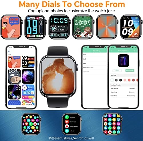 Relógio inteligente, 2023 Witness Watch com temperatura corporal Monitor de freqüência cardíaca de pressão arterial 1,88 Tela de toque Bluetooth Relógio IP67 Smartwatch Smart -impermeabilizado para Android iOS Phones Men Mulheres
