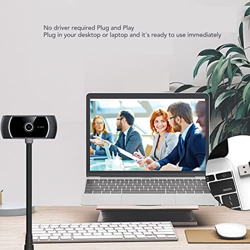 Webcam USB, webcam HD 720p com microfone, 60 graus de visualização em grande angular 30 fps plugue e reprodução para laptop, computador,