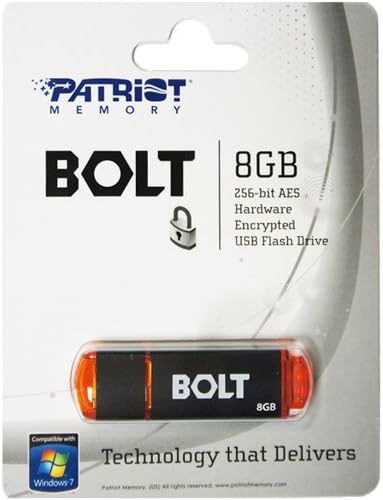 Patriot Bolt 4 GB USB 2.0 Flash Drive com criptografia AES de 256 bits, PSF4GBTUSB