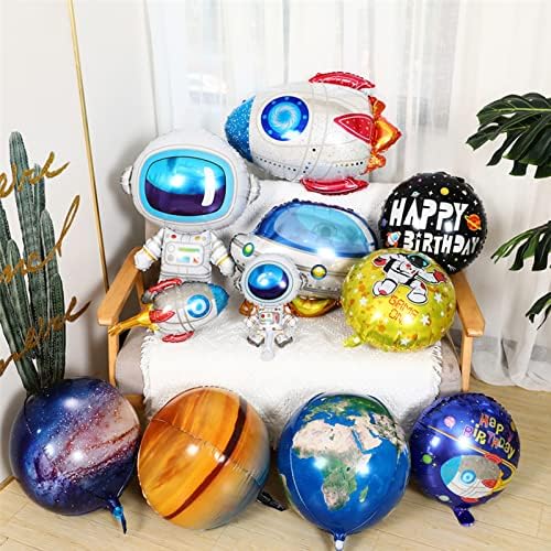 8 PCS Astronato Rocket Foil Balões Universo Cartoon Universo Espaço Exterial Man Alumínio Mylar Helium Party Balões para