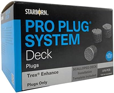 Sistema de plug pro plug PXA469375 para Trex APRESENCIAMENTE DECKING DE CLAM DE CLAM, 375 plugues