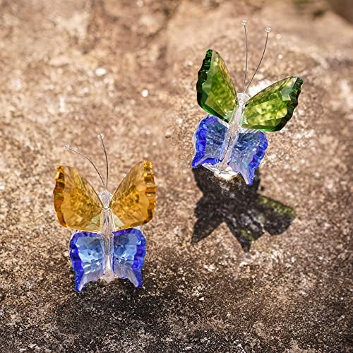 Presentes Zeershee para Mamãe Cristal Butterfly estatueta com base de vidro de vidro de vidro Decoração de cristal Crystal Collectible Decoração de mesa para presente de aniversário para mulheres