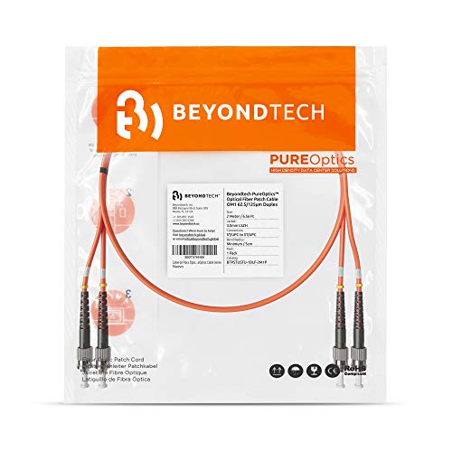 Beyondtech st to sT Fiber Patch Cable multimodo duplex - 2m - 62,5/125um om1 lszh purooptics Series