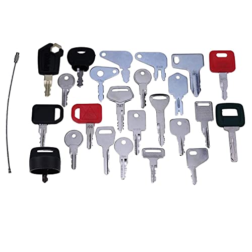 JZGRDN 24PCS KEYS com chave de chave de equipamento pesado de anel compatível com Caterpillar, Komatsu, Hitachi, Yanmar, Clark,