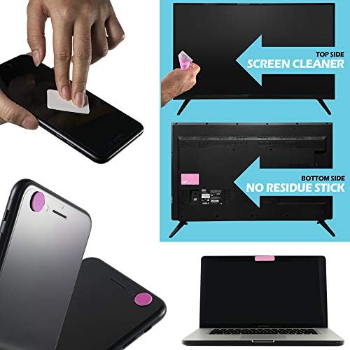 Capas de webcam - Capa de webcam de laptop - Tablets Capas de webcam - TV inteligente e para todos os tamanhos da webcam em qualquer dispositivo - reutilizável/multiuso - Proteja sua privacidade com Gecko - Pink