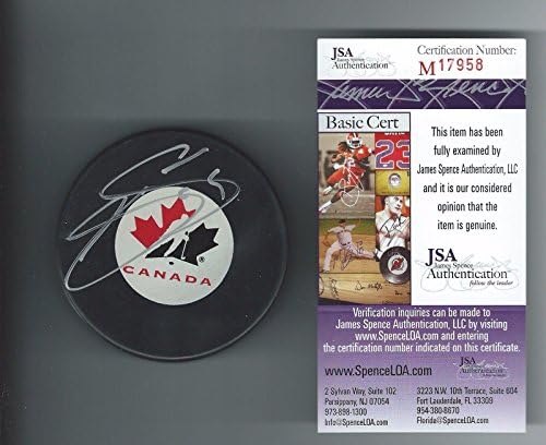Joe Sakic assinou o Team Canada Puck Colorado Avalanche JSA Authenticated - Pucks autografados da NHL