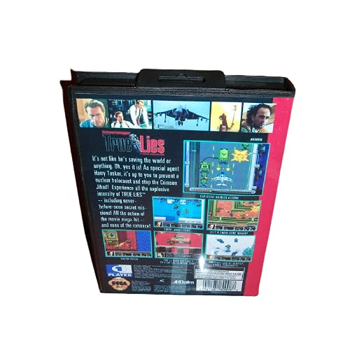 Aditi True Lies Us Cover com caixa e manual para Sega Megadrive Gênesis Video Game Console de 16 bits MD Card