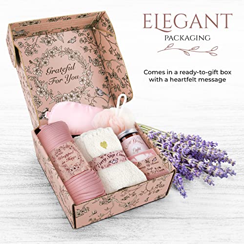 Fique bem em breve cesta de presentes para mulheres - caixa de presente com lenço de chiffon, sabonete de rosas luxuosas,
