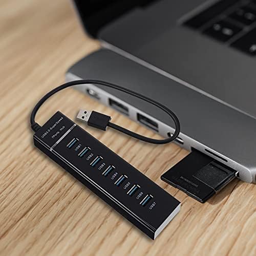 ABAODAM USB SPLITTER CABE USB 3. 0 Hub Hub prático USB 7 Porta portátil Fast Alta Dados USB Transferência