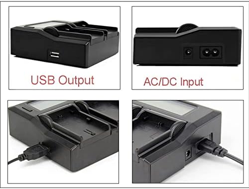 Quick LCD-Display Mains Battery Charger for NP-F990 NP-F970 NP-F960 NP-F950 NP-F930 NP-F770 NP-F750 NP-F570 NP-F550 NP-F330 NP-FM500H NP-FM30 FM50 NP-QM91D QM71D NP -F câmera da série; Luz de Vedio LED