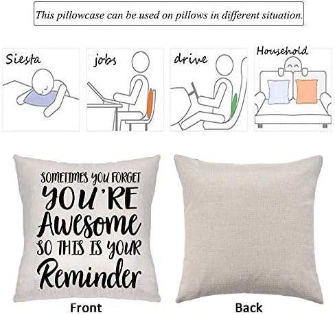 Angelra Throw Pillow Covers-Inspirational Presentes para mulheres, às vezes você esquece que você é incrível, então