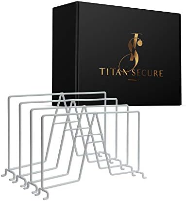 Titansecure 4 pacote *** Nova versão mais curta de 7 polegadas de altura *** divisores de prateleira de arame branco