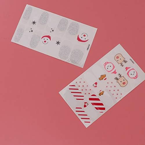 Solustre 5 lençóis de Natal adesivos de unhas de manicure Decalques de unhas DIY UNIL ART para festa em casa