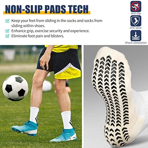 Huanlang Anti Slip Soccer Socks Mens Meias Atléticas Mens Anti-Blister Socgas Esportivas Não deslizantes Com meias com garras