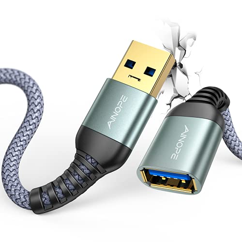 Cabo de extensão USB AinOpe de 1,5ft tipo A masculino a fêmea USB 3.0 Extender Alta Transferência de dados Compatível com webcam,
