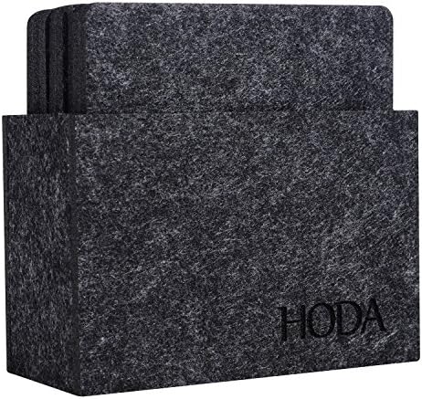 Hoda Coasters for Drinks Absorvent Felt Coasters com Holder O melhor conjunto de presentes de montanha -russa de 10