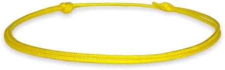 Pulseira de cordão amarelo fino para homens mulheres adolescentes unissex adultos - impermeável surfista de nylon