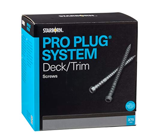 Parafusos de aço inoxidável do Sistema Pro Plug para uso com o sistema Pro Plug Plug PVC, 10 x 2-1/2 , Star Drive, 375 Pcs tampa