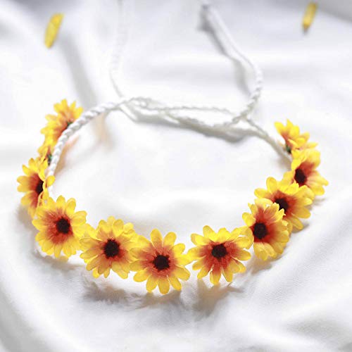 Zoestar girassol charrine wreath flor de coroa de flores para mulheres