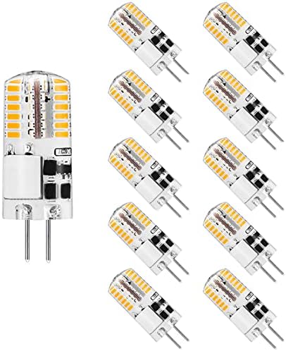 G4 Bulbos LED 12V 6000K Luz do dia Base Bi-PIN WHITE, Substituição de 2W Bulbo de halogênio de 20w T3 para paisagem, em gabinete, trailer, sem cintilação, ac/dc12v, base G4, não-minúscula, 10 pacote de 10 pacote