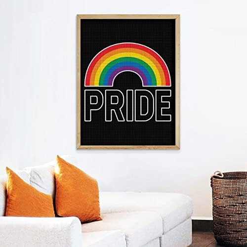 Kits de pintura de diamante de bandeira do arco -íris do orgulho gay LGBT para adultos decoração de parede de diamante tinta de diamante por números 12 x16