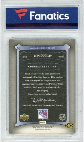 Ron Duguay New York Rangers autografou autografado 2006-07 Upper Deck Parkhurst #53 Cartão de negociação - Hockey Slabbed Cartis autografados