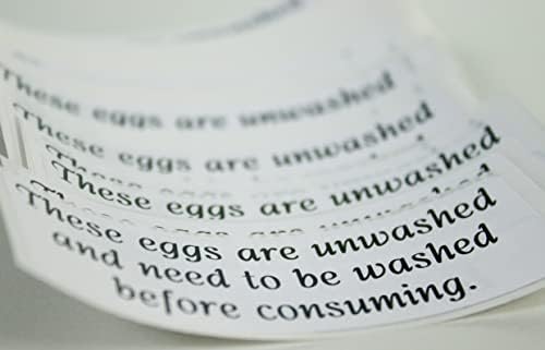 Etiquetas de caixa de ovos para ovos não lavados | Para caixas de ovos de frango ou codorna | PRESCUTO PARA TAMANHO | Descasque