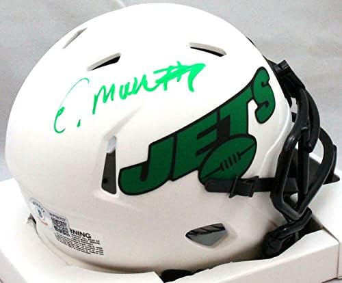 Elijah Moore assinou o New York Jets Lunar Speed ​​Mini capacete