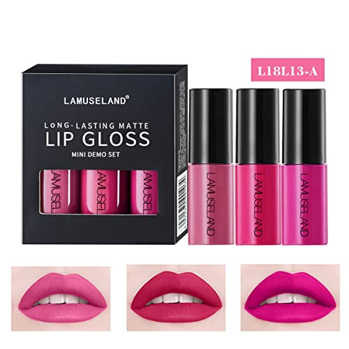 WGUST LIP GLOSS Compatível com enchimento de máquina 1 conjunto de batom com maquiagem labial Velvet Longa Longa Pigmmento Alto Pigmento Nude Lip Gloss Girl Girls Makeup