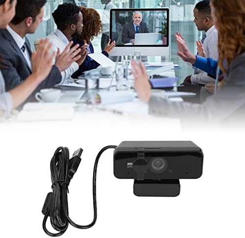 Câmera de PC, 1080p 30fps webcam USB com microfone, plugue de rotação de 360 ​​° e reproduza a webcam com a capa da câmera