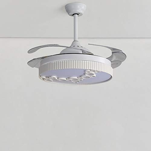 Ventilador de teto higoh com luzes, 42 polegadas de controle remoto de ventilador de teto moderno para lâminas retráteis para