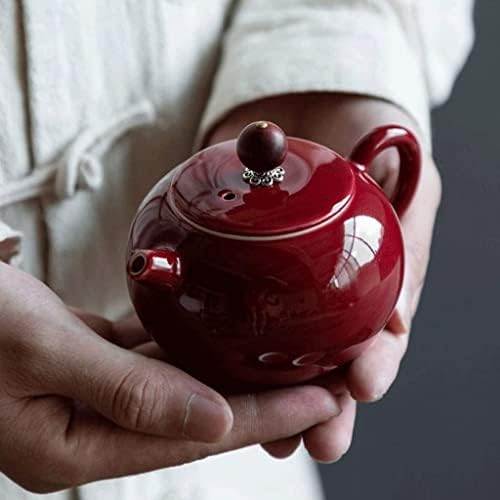 Solid Color Red Festive Romântico Cerâmica Família Uso Kung Fu Conjunto de chá de chá único Tule de chá