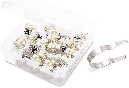 Granvela Gateron KS-9 Black Switches para teclados mecânicos, 3 pinos de casca branca suportando Smd RGB Light-Pack 20