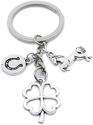 5 peças Keychain Keyring Jewellery Cabola os fornecedores de encantos RM5v4w Clover Lucky Horseshoe Horse Horsed Running