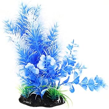 Vocoste 1 PCS Plantas de plástico aquário, planta aquática artificial para decoração de plantas de tanques de peixes, azul