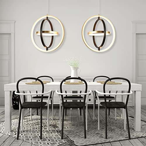 Lustre moderno luminária liderada por sala de jantar, luzes de teto Ajuste para ilha de cozinha, lustres pretos e dourados para