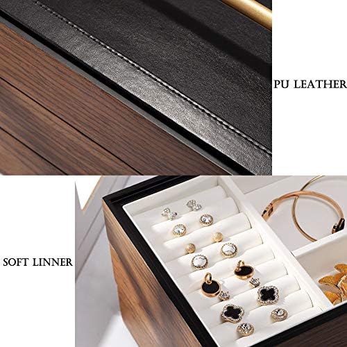 Organizador de jóias de topyl com gavetas Presente de revestimento de veludo para mulheres anéis Brincos de colares de pulseiras