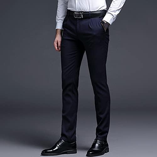 Maiyifu-gj masculino elegante fit slim fit clássico de perna reta do terno casual calca