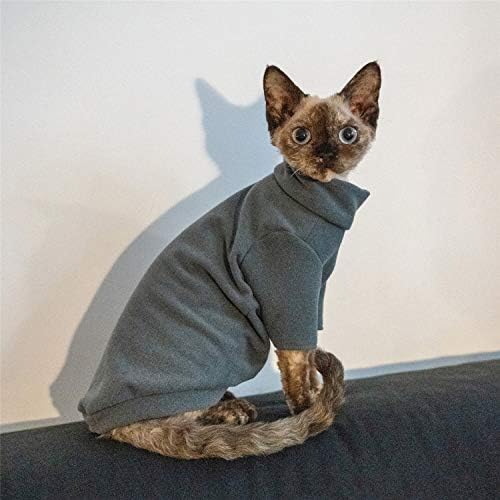 Camiseta de gatos sem pêlos ochstin, camiseta de algodão, colete de outono respirável de primavera gato use roupas de camisa