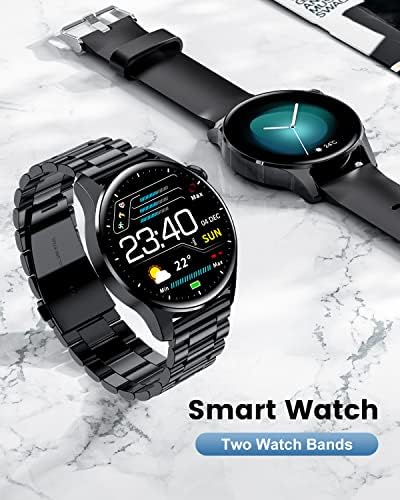 Lige Smart Watch for Men, Bluetooth Chamadas, rastreador de fitness com monitor de sono, tela de toque completa de 1,32 '', IP67