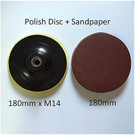 Lixa de lixadeira m14 disco de polimento de 180 mm + 10 lenha pegajosa disco de disco 180 mm, usado para acessórios para